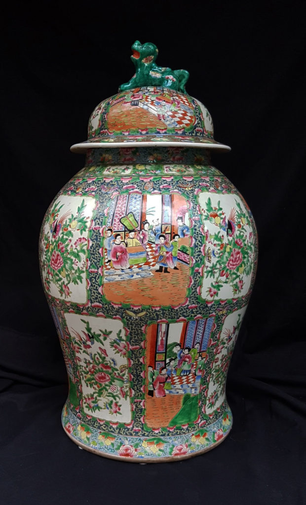Grande vaso Cina in porcellana "Famiglia rosa" 